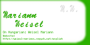 mariann weisel business card